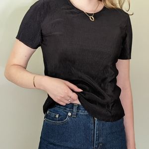 Vintage Black Liquid Fabric Tee